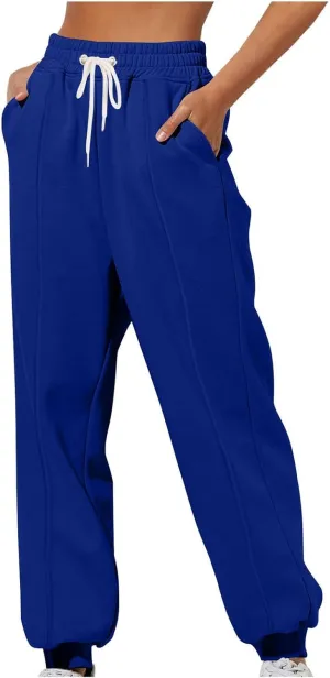 Women's Sweatpants Fleece Lined Joggers Casual Track Pants Winter Warm Thermal Pants Loungwear with Pockets