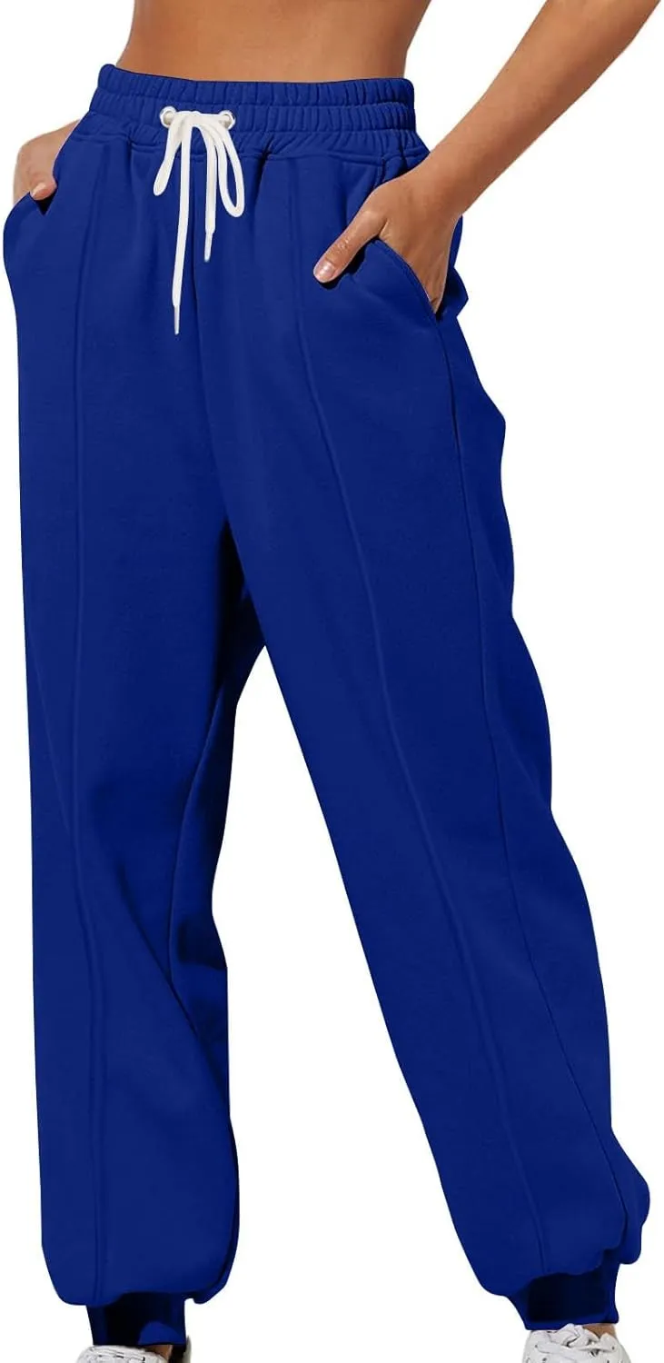 Women's Sweatpants Fleece Lined Joggers Casual Track Pants Winter Warm Thermal Pants Loungwear with Pockets
