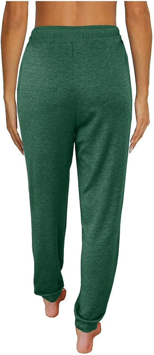 Womens Sweatpants with Pockets Track Joggers Drawstring Elastic Waist Pants Soft Jogger Sweatpants Lounge Pajama Pants