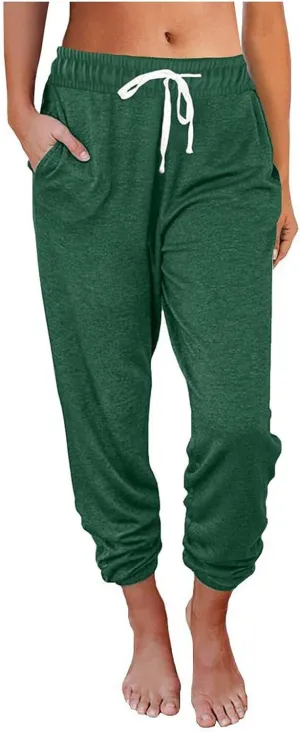 Womens Sweatpants with Pockets Track Joggers Drawstring Elastic Waist Pants Soft Jogger Sweatpants Lounge Pajama Pants