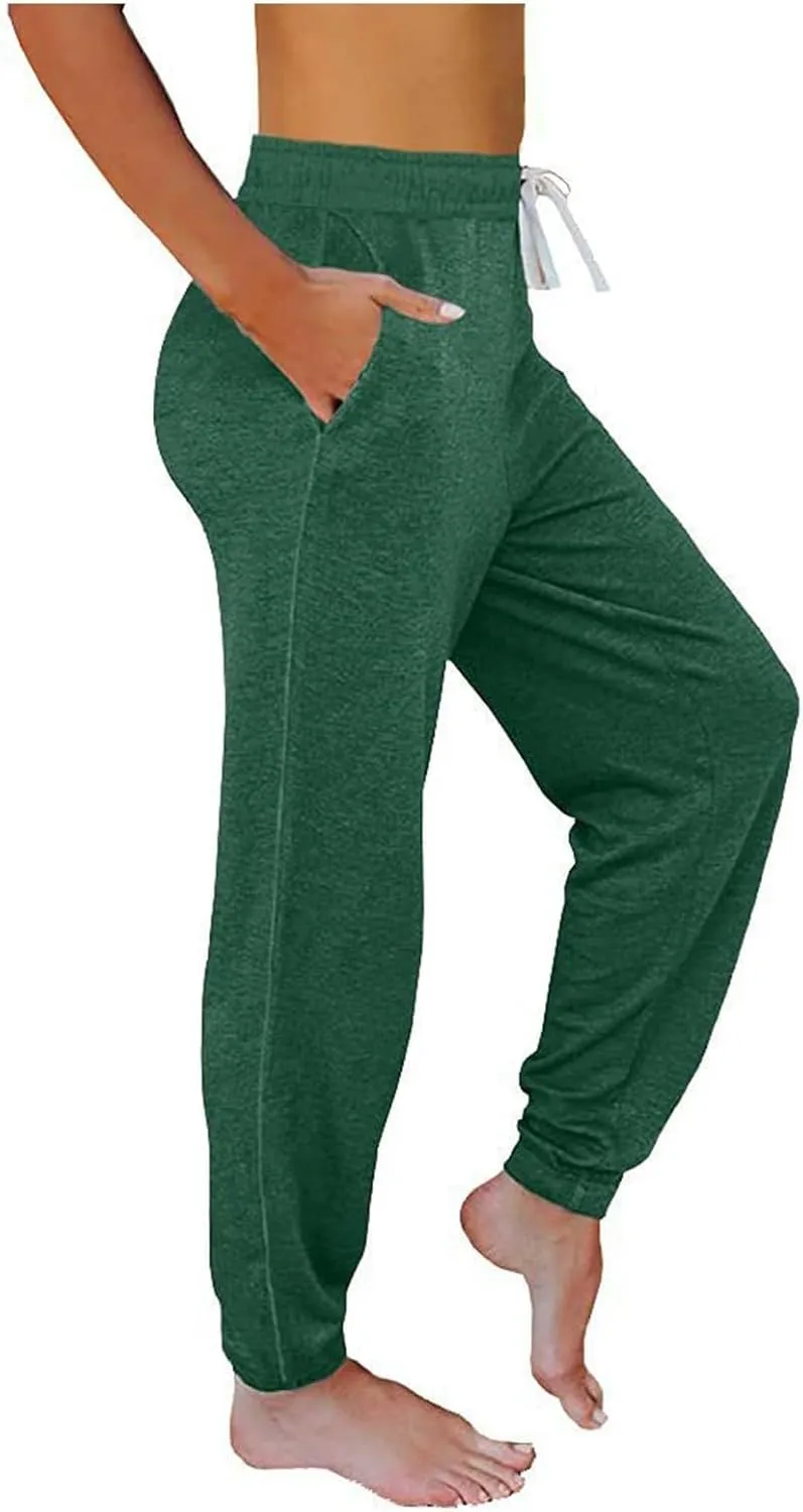 Womens Sweatpants with Pockets Track Joggers Drawstring Elastic Waist Pants Soft Jogger Sweatpants Lounge Pajama Pants