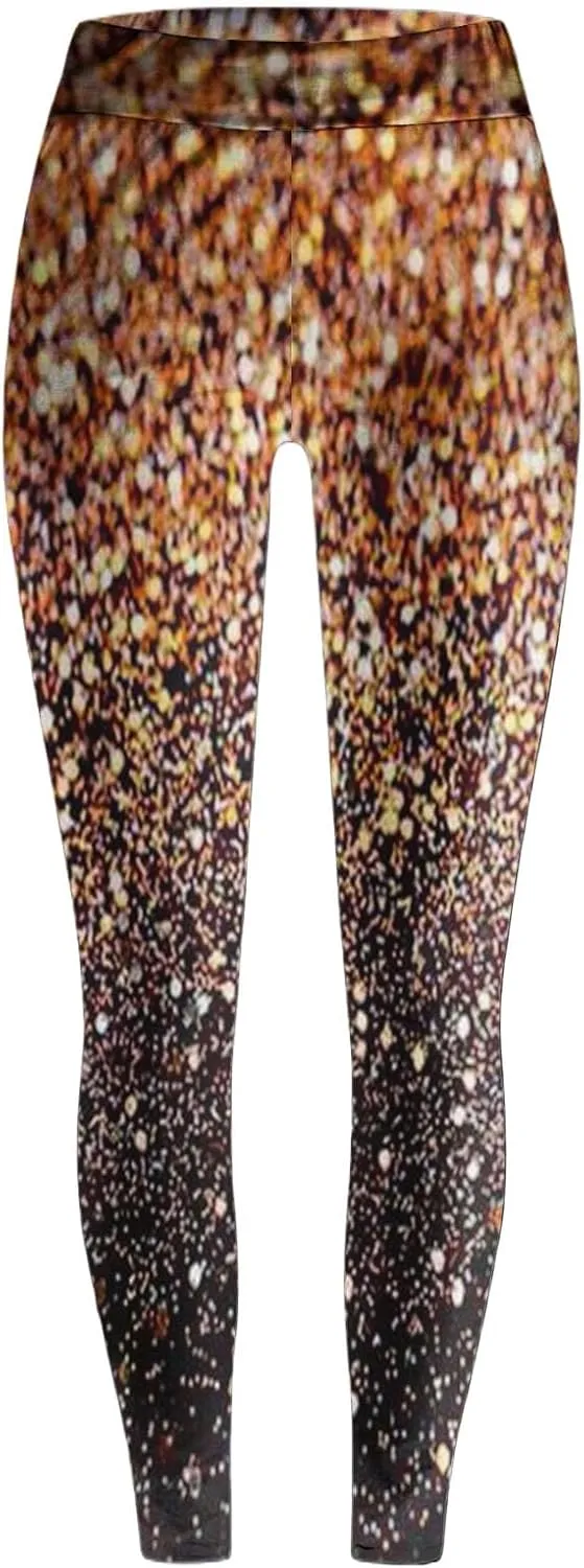 Womens Tummy Control Leggings Fashion Floral Printed Slim Gym Yoga Travel Pants Stretchy High Waisted Casual Trousers