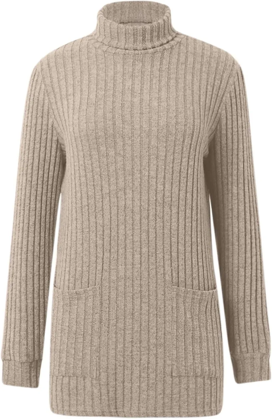 Womens Tunic Tops Sweater Turtleneck Long Sleeve Shirts Oversized Sweaters Pullover with Pockets Fall Fashion 2024