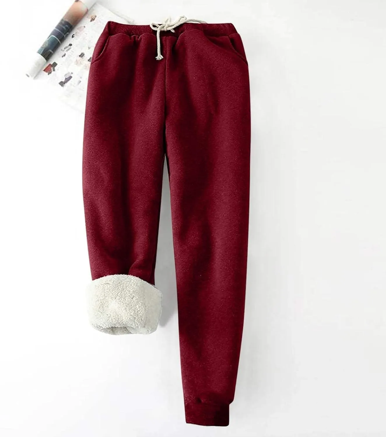 Women's Warm Sherpa Lined Athletic Sweatpants Jogger Fleece Pants