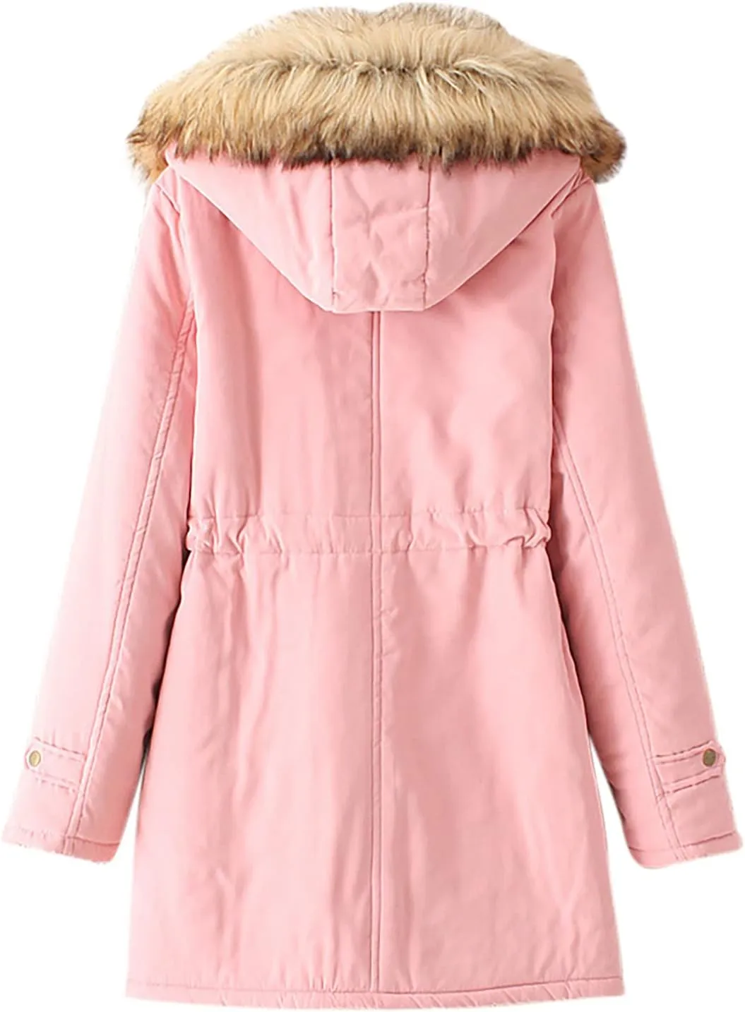 Womens Winter Coats Mid Length Puffer Coat Sherpa Lined Warm Heavy Jackets Thickened Windproof Outerwear with Hood