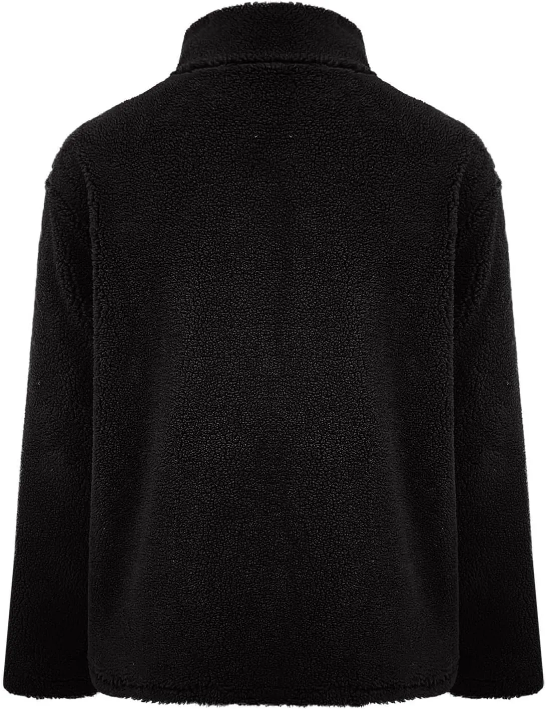 Womens Winter Trendy Full Zipper Fleece Jackets Long Sleeve Relaxed Warm Coats Fleece Coat Button Down Casual Jacket
