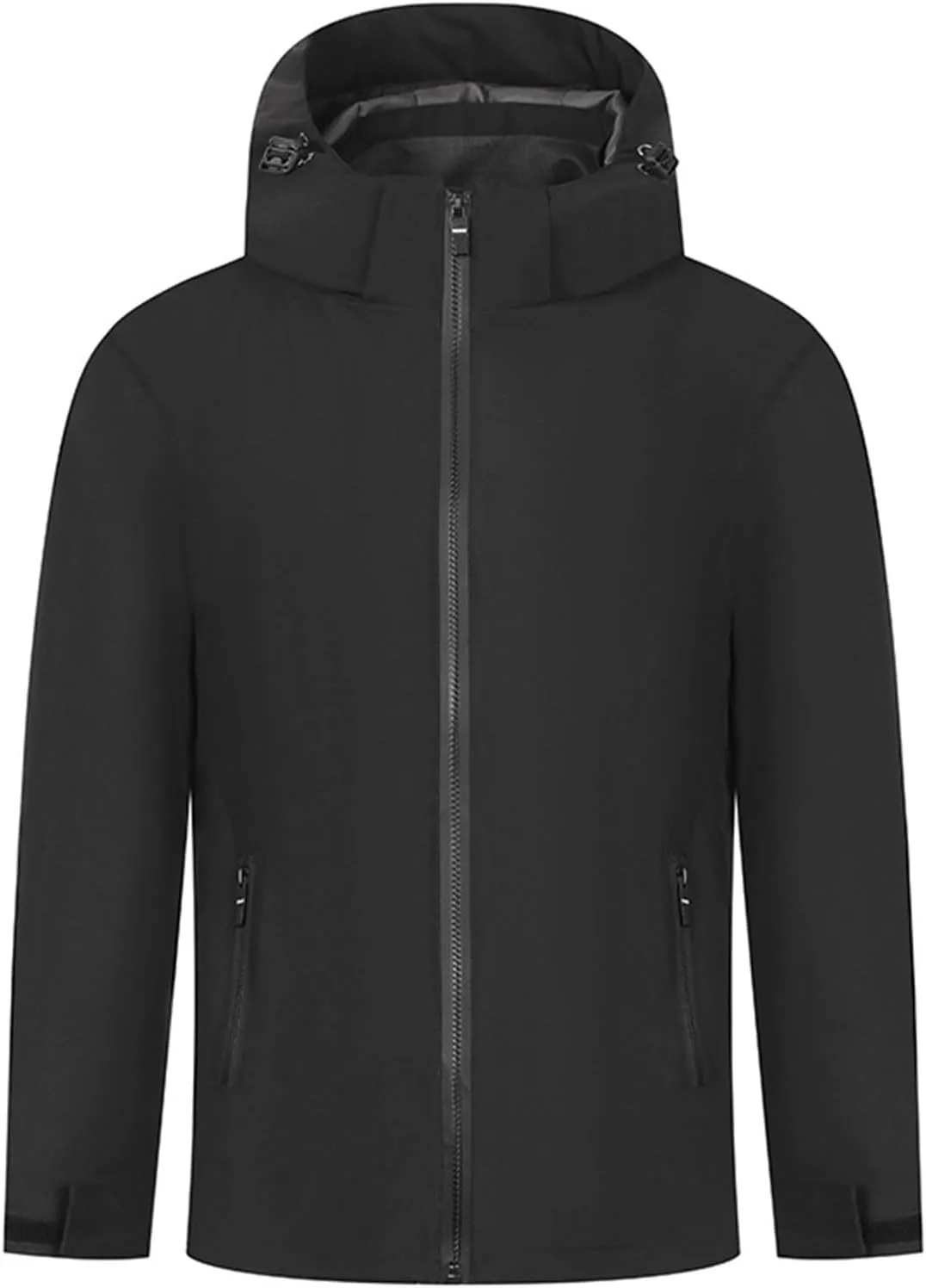 Women'sLoose Fit Hooded Windproof Fashion Winter Solid Long Sleeved Jacket Coats Classic Zipper With Pockets Jacket