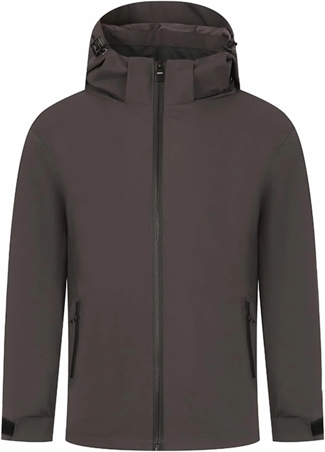 Women'sLoose Fit Hooded Windproof Fashion Winter Solid Long Sleeved Jacket Coats Classic Zipper With Pockets Jacket
