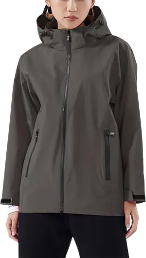 Women'sLoose Fit Hooded Windproof Fashion Winter Solid Long Sleeved Jacket Coats Classic Zipper With Pockets Jacket