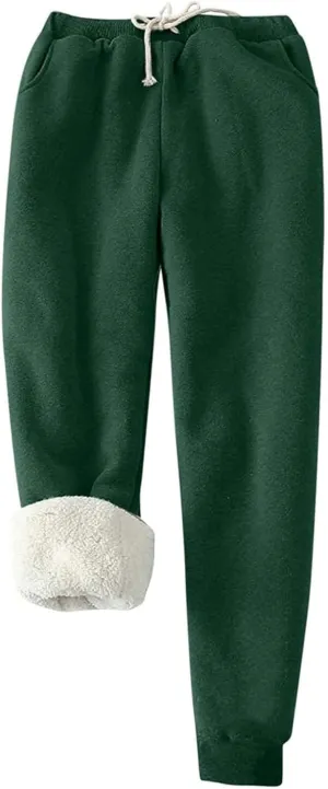 WYTong Womens Sweatpants Heart Printed Fleece Lined Sweatpants with Pocket Drawstring Winter Thermal Sherpa Lined Jogger