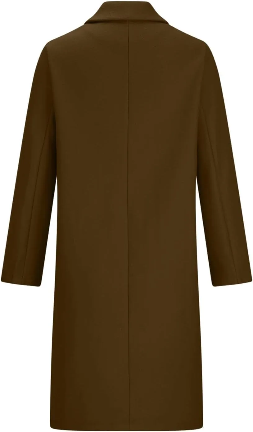 XUNRYAN Womens Trench Coat Long Blazer Jacket Wool- Blend Peacoat Trendy Casual Cardigan Coatigan Fashion Clothes Pockets