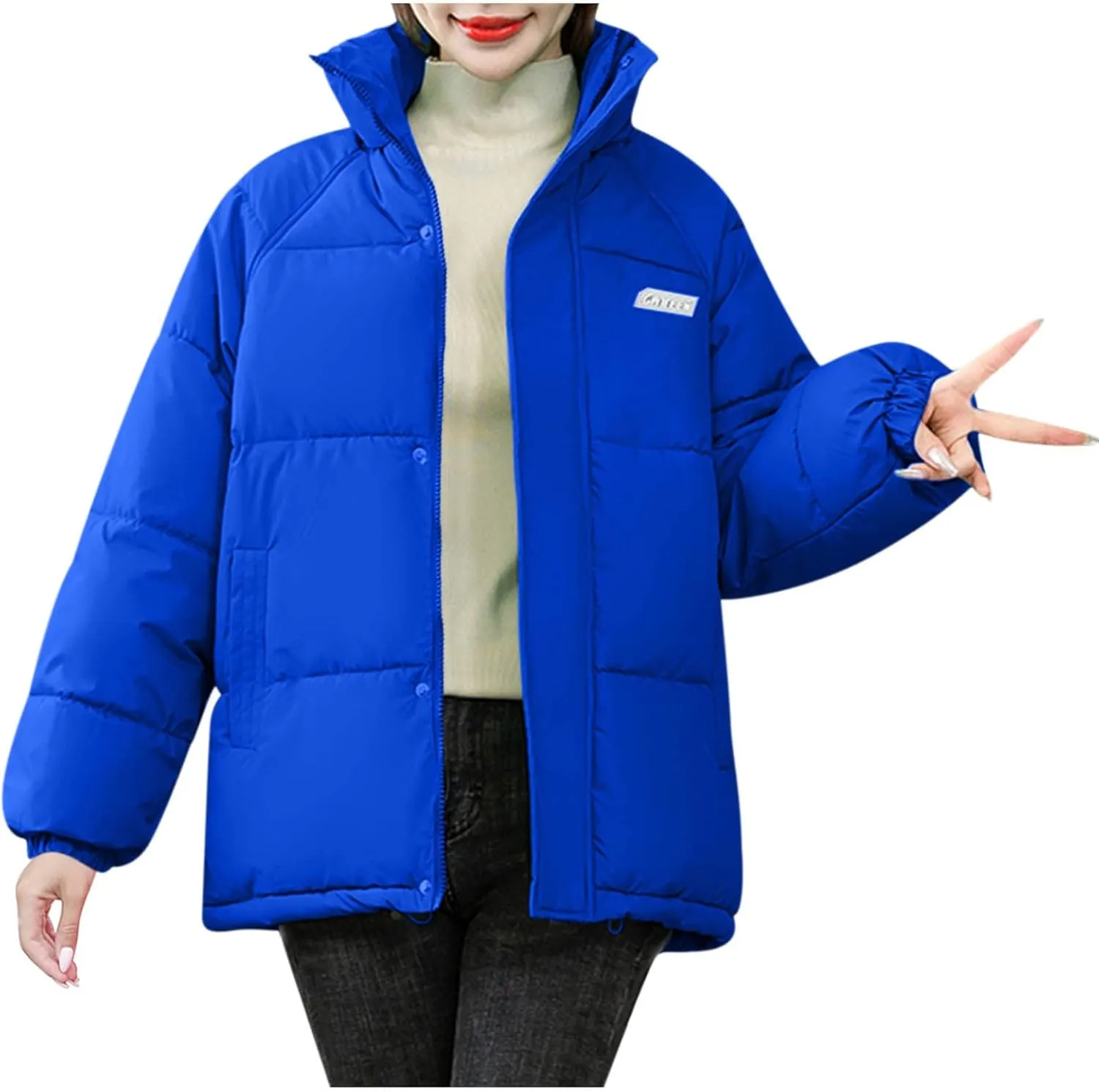 XUNRYAN Womens Winter Down Coat Warm Crop Puffer Jackets Quilted Lightweight Hooded Casual Outdoor Anoraks Parka Outerwear