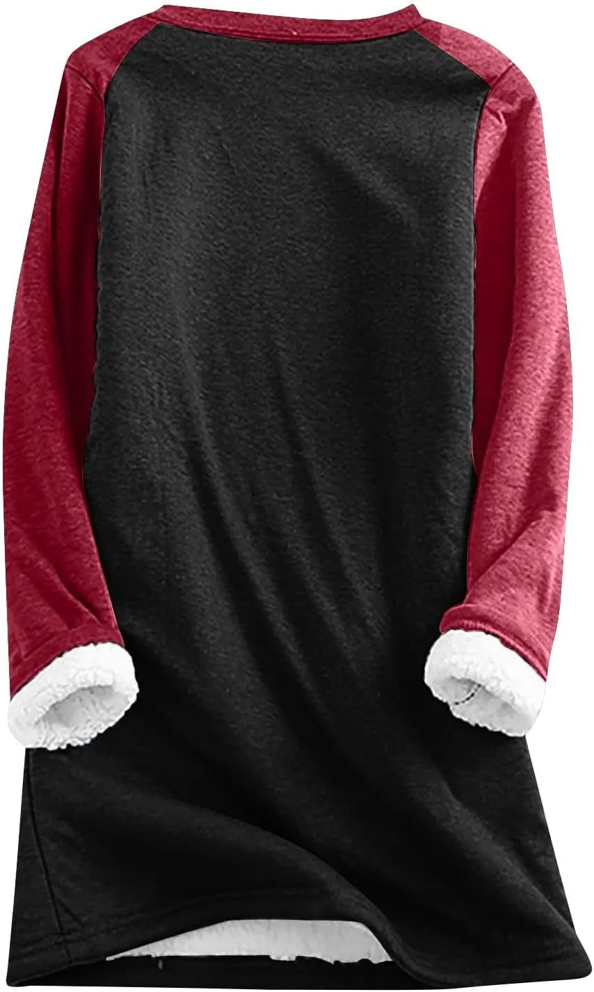 Yes,I'm Still -Me 24:7 Sherpa Lined Sweatshirt Women Fuzzy Fleece Thermal Jackets Casual Loose Tunic Tops
