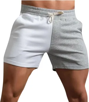 Zeiyignr Mens Colorblock Sweat Shorts 5" Workout Gym Shorts Jogger Athletic Running Shorts Summer Lounge Shorts with Pockets